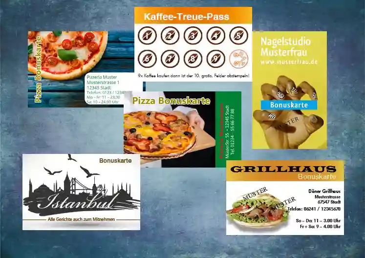 Bonuskarten und Stempelkarten Gastronomie