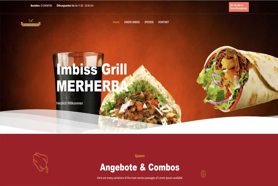 Demo Imbiss Döner Homepage