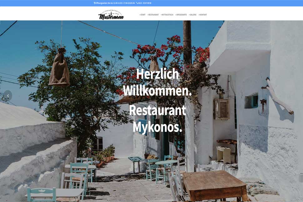 Demo griechischer Imbisse Website