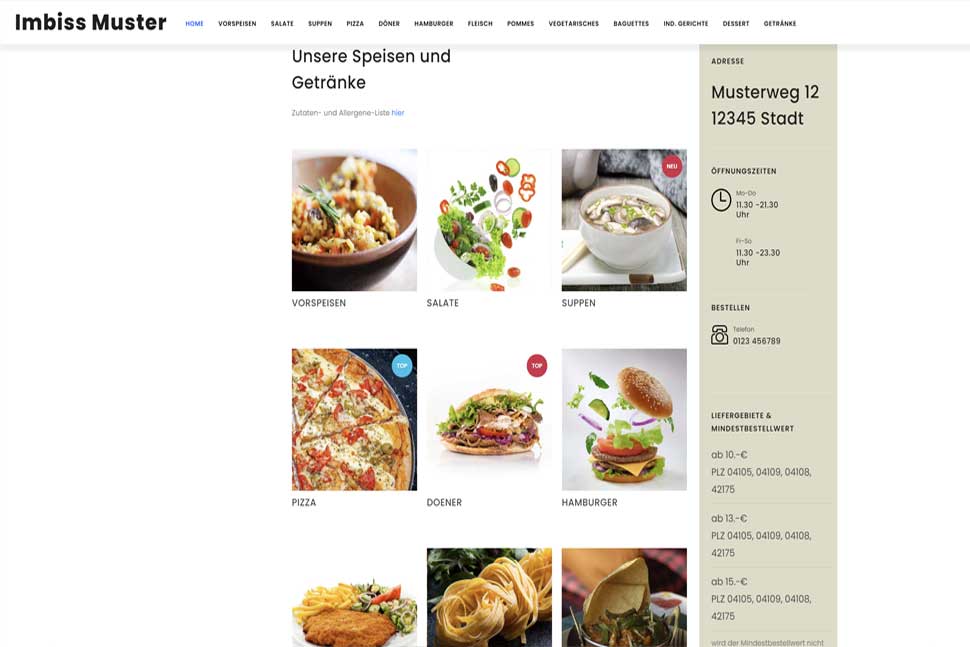 Demo Imbiss Grill Website