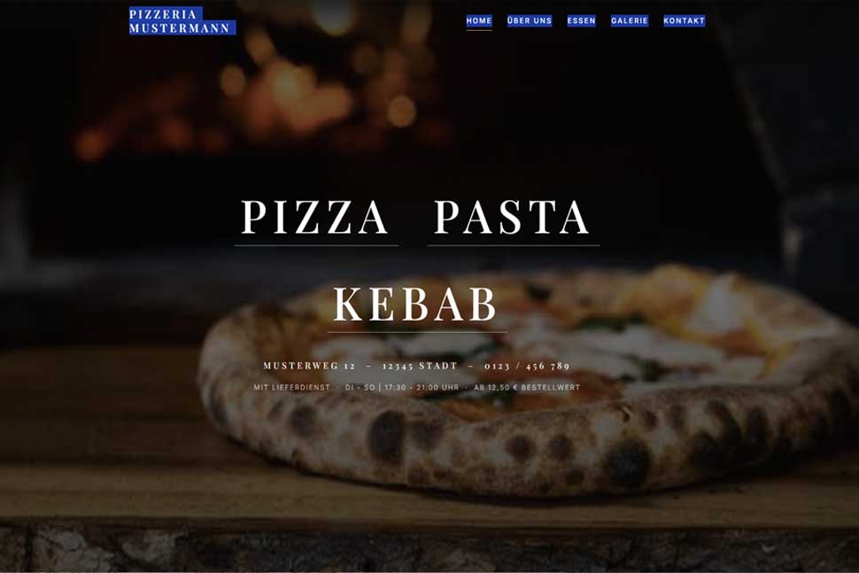 Webseite Demo Pizzeria